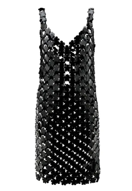 Paco Rabanne Dresses & Skirts - Paco Rabanne Embellished Black Flower Chainmail Dress Size EU 34 / US 2